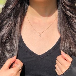 Tiny butterfly necklace gold